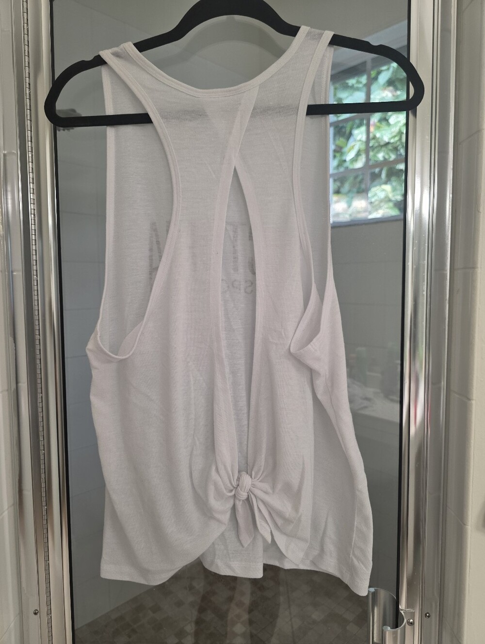 VICTORIA'S SECRET SPORT Tie Back White Tank Top ** Large ** EUC!! - Picture 4 of 5